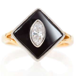 ***SOLD*** Art Deco style Onyx and Diamond ring-0
