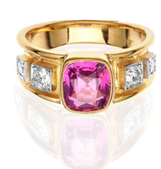 ***SOLD*** Glorious Pink Sapphire and Diamond ring-0