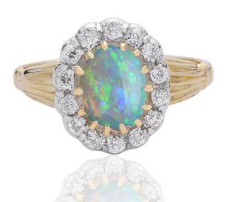 ***SOLD*** Antique Opal and Diamond ring-0