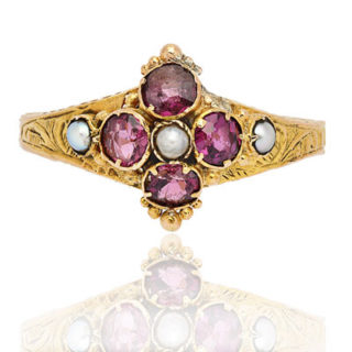 ***SOLD*** Victorian Garnet and Pearl ring-0