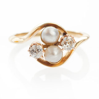 ***SOLD*** Original Art Nouveau Pearl and Diamond ring-0