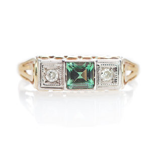 ***SOLD***Original Art Deco Tourmaline and Diamond ring-0