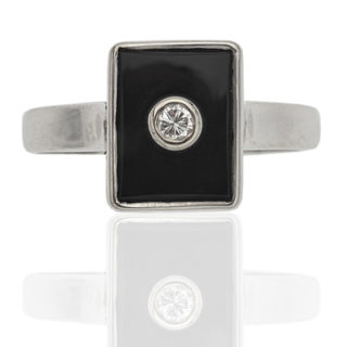 ***SOLD*** What a gift.. Onyx and Diamond ring-0