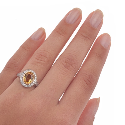 Hello Sunshine... Golden Sapphire and Diamond ring-647