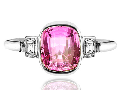 Helen Badge... Pink Sapphire and Diamond ring-0