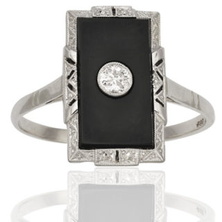 ***SOLD*** What a statement... Original Art Deco Onyx and Diamond ring-0