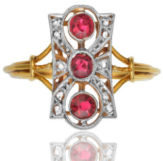 ***SOLD*** French Queen... Original Art Deco Spinel and Diamond ring-0