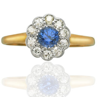 ***SOLD*** Lovely... Original 1920s Sapphire and Diamond Daisy ring-0
