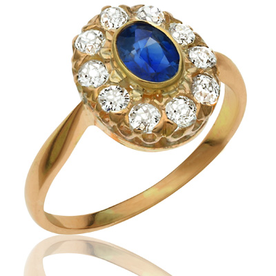 Yes Please... Antique Sapphire and Diamond ring-1617