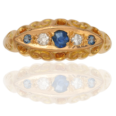 Antique Sapphire and Diamond ring-0