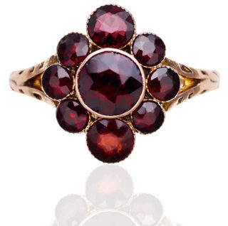 ***SOLD*** Antique Garnet Flower ring -0