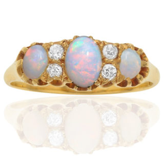 ***SOLD*** Edwardian Antique Opal and Diamond ring-0