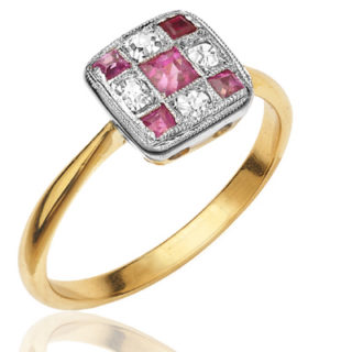 Stunning... Original Art Deco Ruby and Diamond ring-0