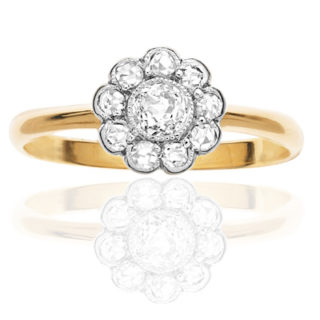 ***SOLD*** Petal... Original Art Deco Diamond Daisy ring-0