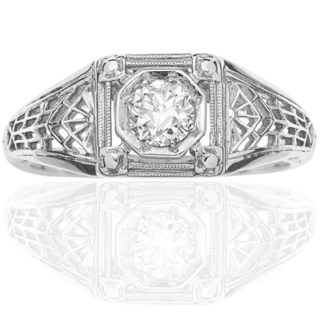 ***SOLD*** Gorgeous... Original Art Deco Diamond Solitaire ring-0