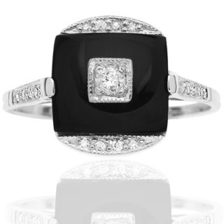 ***SOLD*** Onyx Beauty... Original Art Deco Onyx and Diamond ring-0