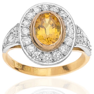 ***SOLD*** Hello Sunshine... Golden Sapphire and Diamond ring-0