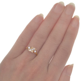 Victorian Diamond and Pearl ring-2106