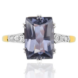 ***SOLD*** Unique... Original Spinel and Diamond Art Deco Ring -0