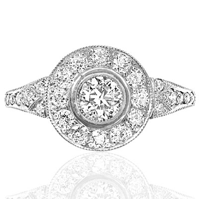 Fire and Sparkle... Superb Art Deco Style Diamond Daisy ring-0