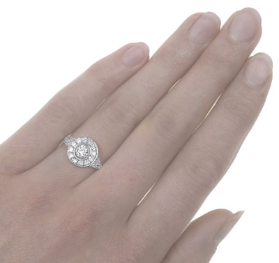 Fire and Sparkle... Superb Art Deco Style Diamond Daisy ring-2434