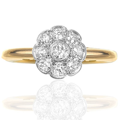 ***SOLD*** English Daisy... Original Art Deco Diamond Daisy ring-0