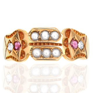 Antique Ruby, Pearl and Diamond ring-0