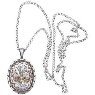 ***SOLD*** Edwardian Beauty... Antique Sterling Silver and Gold locket-2546