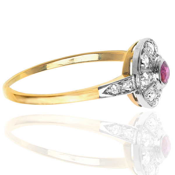 ***SOLD*** Sweetheart... Original Art Deco Ruby and Diamond ring-2693