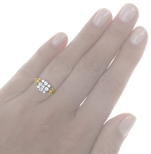 Vintage Zircon and Diamond Daisy ring -2774