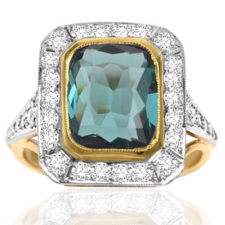 ***SOLD*** Impressive... Rare Tourmaline and Diamond ring -0