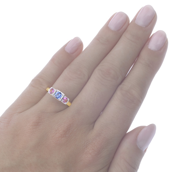 True Love... Pink and Blue Sapphire ring -2802