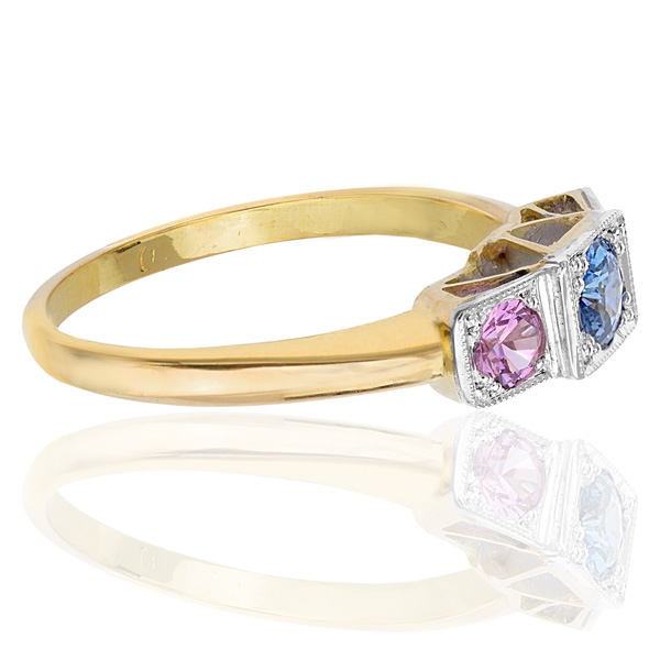 True Love... Pink and Blue Sapphire ring -2801