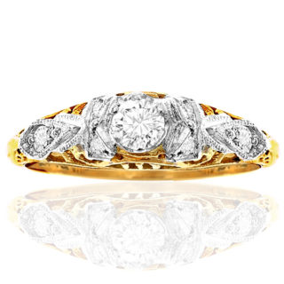 ***SOLD*** Filigree... Original 1920s Art Deco Diamond ring -0