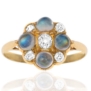 ***SOLD*** Magical... Antique Moonstone and Diamond ring -0