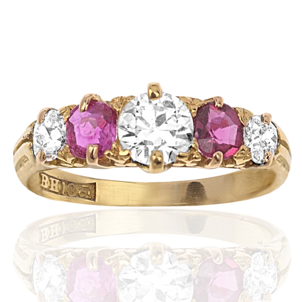 Victorian Ruby and Diamond ring -0