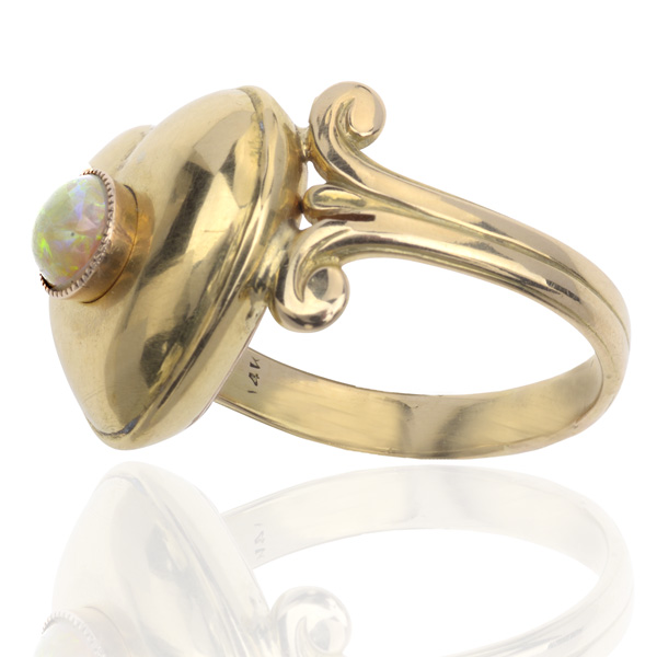 Heart to Heart... Antique Opal Locket ring -2943