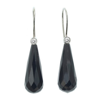 Handmade Onyx and Diamond earrings -0