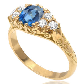 Cornflower Blue...Handmade Sapphire and Diamond ring -3025