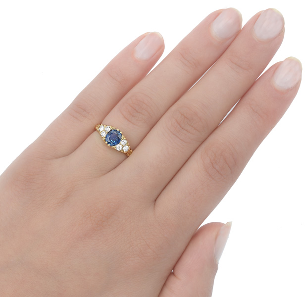 Allyra T Sapphire and Diamond Engagement Ring | Artelia