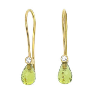 Handmade Peridot and Diamond earrings -0