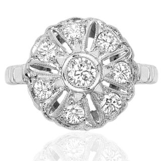 Sensational... Original Art Deco Diamond Daisy ring -0