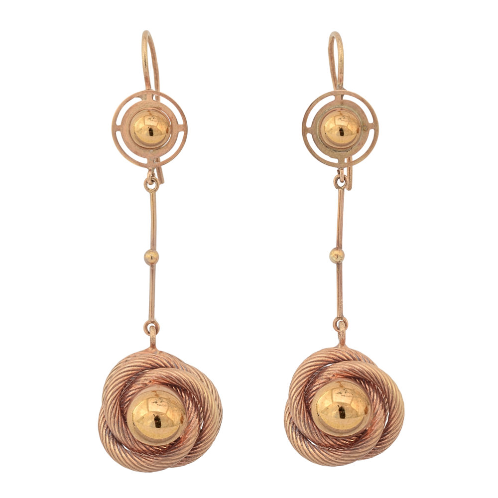 Art Deco Rose Gold Drop Earrings -0