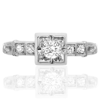 The One... Original Art Deco Platinum Diamond ring -0