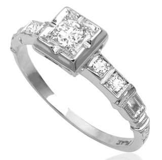 The One... Original Art Deco Platinum Diamond ring -3417