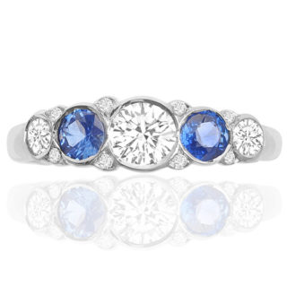 Divine... Handmade Sapphire and Diamond ring -0