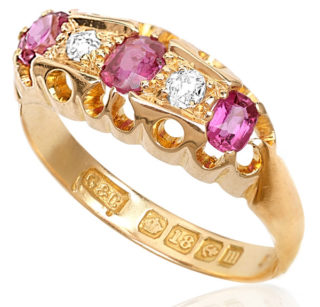 Antique Ruby and Diamond ring -0