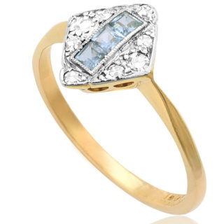 Deco Dazzle... Original 1920s Sapphire and Diamond ring -3586