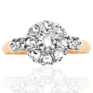 French Fleur... Original Art Nouveau Diamond Daisy ring -0