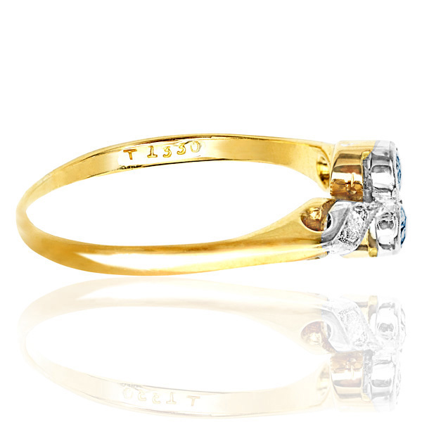 Original Art Deco Sapphire and Diamond ring -3665